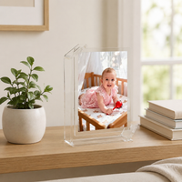 Acrylic Photo Frame, Transparent L-Shaped Self-Standing Photo Frame, For Travel, Graduation Souvenir