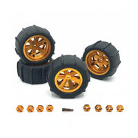 4 Pieces 1:12 1:14 1:16 1:18 Sand Racer Paddle Wheel Set High Grip Aluminum Unpaved-Surface Wheels for Beach