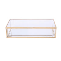 Glass Display Box with Hinged Lid Versatile for Vanity, Wedding