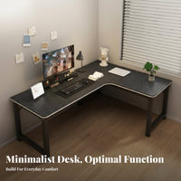 L-Shaped Desk with Hutch Integrated Shelving Office Furniture Space-Saving Ample Storage for Students, ptiers