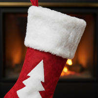 Christmas Stocking Decor Gift Bag Large Deer Pattern
