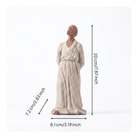Scholar Figurine Traditional Ceramic Figurine Zen for Study