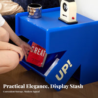 pointerShaped Nightstand Multi-Functional Bedside Drawer single-tier Rounded Corners