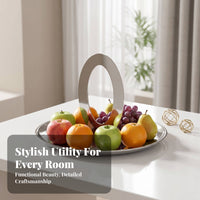 Rust Resistant Elegant Design Stainless Steel Serving Tray Round Serving Tray Round Metal Platter