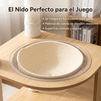 Woven Cotton Rope Bed Insert, Scratch-Resistant Cat Bed, Washable and Breathable for All Seasons, 35cm