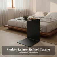 C-Shaped Couch Table Minimalist Design Slide-Under Sofa Table Movable