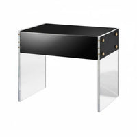 Clear Waterfall End Table Minimalist Design Nightstand Easy to Clean for Bedroom