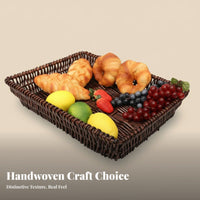 Woven Food Platter multi-functional Serving Basket Imitation Rattan for household users