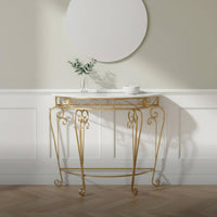 Iron Console Table Decorative Scrollwork for Corridor