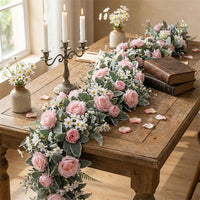 Artificial Rose Vine Spring Faux Flower Garland for Home and Wedding