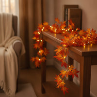 Fall Maple Leaf Garland Thanksgiving Fall Maple Leaf Garland Realistic Decorations for Stair Railing