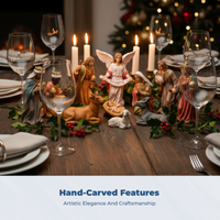 Christmas Nativity Scene Figurine Set Tabletop Display Holiday Decoration Small Size Vivid Details for Families, Mantel, Bedroom