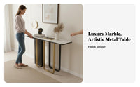 Light Luxury Design Asymmetrical Leg Console Table Modern Minimalist Design Accent Furniture Easy to Clean Hallway Stand Sturdy Structure for Homeowners, Renters, Entryway, Corridor, Living Room, Bedroom