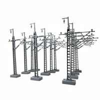 12 Pieces Catenary Mast Electrified Catenary Pole Realistic Railway Pole with Electrified-Wire-Wire Arm for Collectors, Dioramas