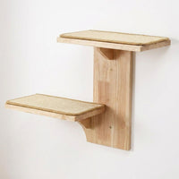 Cat Shelves Wall-Mounted Solid Wood Climbing Frame with Sisal Mat, 2-Step Perch and Playground for Indoor Kittens Sleeping or Playing 134 characters