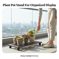 Tiered Plant Stand with casters Rustresistant Flower Rack robust Duty for Living Room