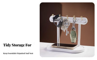 Solid Wood Entryway Key Holder Multi-Functional Key Rack with Tray Elegant Design for Office