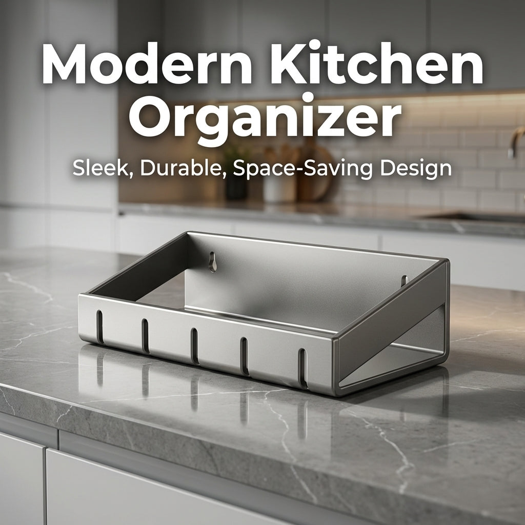 Wall Mounted Spice Rack, Rack Wall Mounted Space-Saving Organiser, Carbon Steel Kitchen Organizer Shelf, Elegant Grey Wall Storage Rack