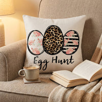 Easter Bunny Pillow Cover Machine Washable Easter Bunny Pillow Cover Invisible Zipper Bunny Print Decorative Pillowcase for Living Room, Couch, Sofa