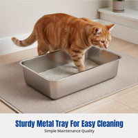 Cat Litter Box Cabinet, Vintage Style, Doubletier, Semi-Enclosed, Odor Control, Antispray, PVC