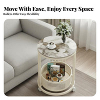 2-Tier Rolling Trolley Mobile 2-Tier Rolling Trolley Versatile Use