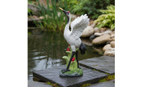 Realistic Crane Figurine Naturalistic Design Resin Crane Sculpture Sturdy Outdoor Decor for Pond, Courtyard