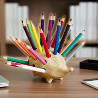 Cute Cartoon Hedgehog Holder Multifunctional Hedgehog Pen Holder Multipurpose Resin Desk Organizer for Kids