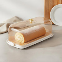 Clear Dessert Box Gold Knob Cake Display Box Rectangular
