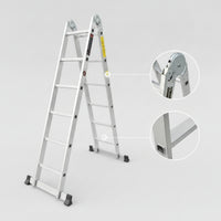 Multi-Position Ladder Foldable Portable Ladder Aluminum for Craftspeople, Homeowners, Home Maintenance, Warehouse