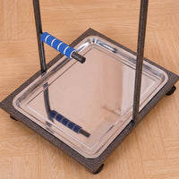 Large Parrot Stand with casters, Metal Multi-Perch Avian Stand for Large Bird, Indoor Pet Bird Stand with Washable Tray, portable activity Gym