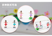 Solar-Powered Wobbling Girl Car Ornament