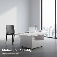 Foldable Design Expandable Rolling Storage Table Folding Living Room Furniture Space-Saving Multi-Functional for Small Apartment Dwellers, Homeowners, Families, Balcony, Bedroom, RV Camping, Office