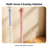 Retractable Cup Brush Portable Long Handle Bottle Brush Food-Grade Bristles Multifunctional Cup Scrubber for Infants, Travel