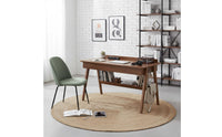 Solid Wood Legs Nordic Design Writing Desk Rounded Corner Design Student Desk with Bag Hook Minimalist Computer Table with Storage for Students, Bedroom, Study Room