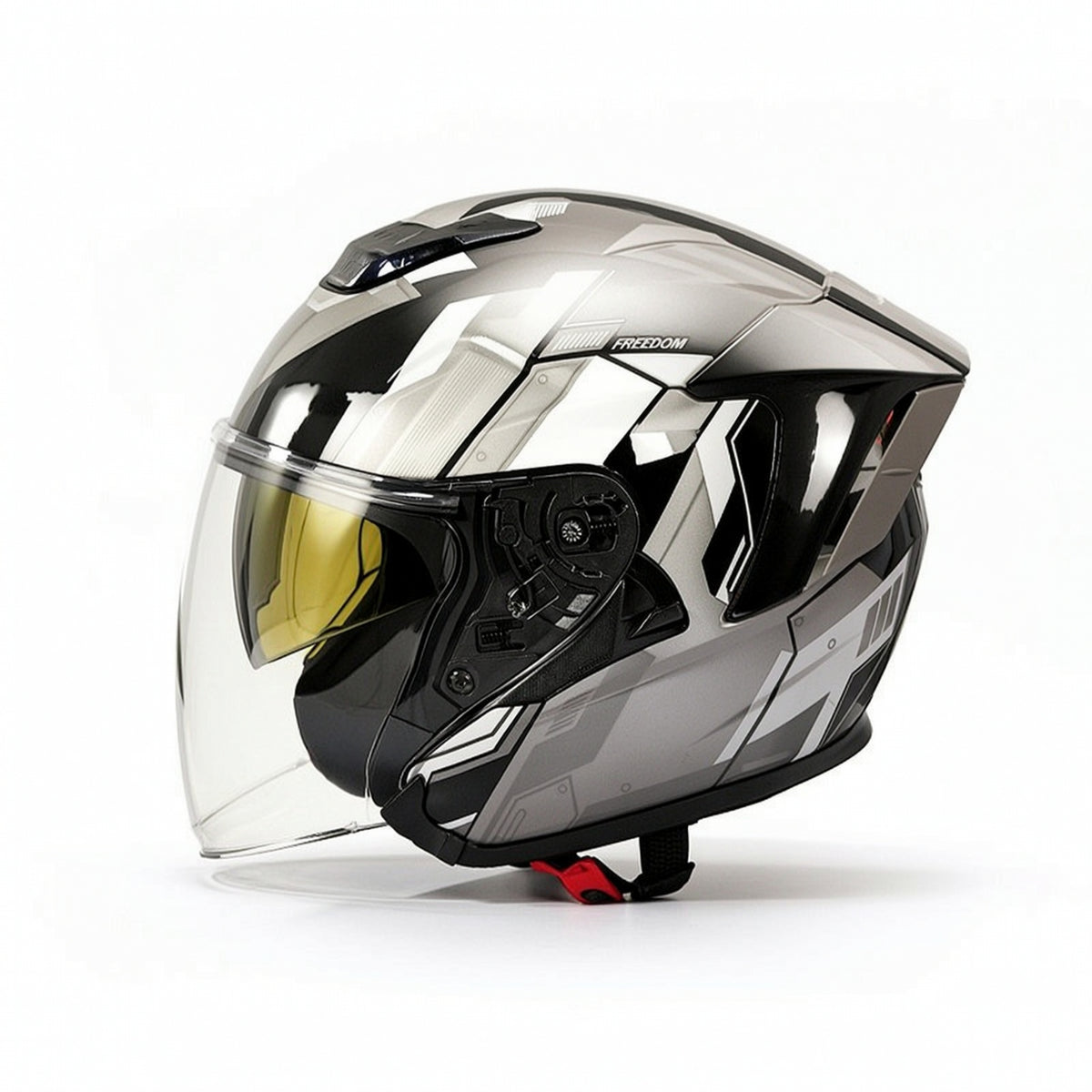 Three-Quarter Helmet Anti-Fog Helmet with Dual Lens Ventilated Vented for Motorcyclists, Summer Riding