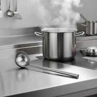 Stainless Steel Ladle Anti-Scalding Wok Spoon Mirror Polished Long Handle Ladle for Restaurants