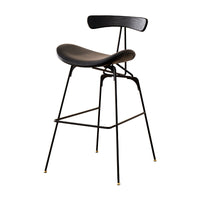 Nordic Luxury Bar Stool with Iron Backrest