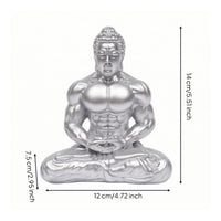 Buddha Statue with Metal-Like Finish Polyresin Meditating Buddha Statue Serene