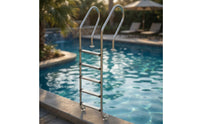 Stainless Steel Pool Ladder No Permanent Holes Pool Ladder with Handrails Rust-Resistant