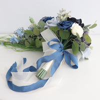 Cascading Bridal Bouquet Teardrop Artificial Rose Bouquet Trailing for Weddings