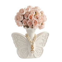 Butterfly Vase Lightweight Vase with Pearl Necklace Aesthetic for Entryway