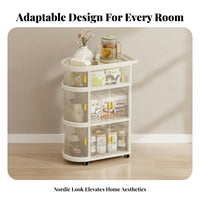 Foldable Multi-Tier Trolley Multifunctional Side Table Lockable 360° Wheels