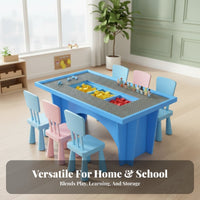 Construction Block Table Youngster Design Multi-Activity Play Table Educational for Preschoolers, Young Children, Childcare Facility, Kindergarten