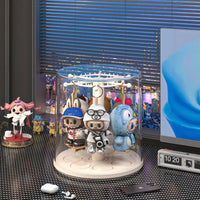 Large Capacity Plastic Figure Storage Box with Grid Pattern, Dustproof, Modern Style, 18L