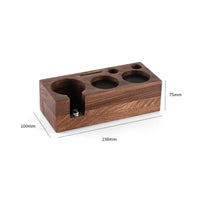 Coffee Press Base Wooden Tamping Station Espresso Holder Tamper Slot Silicone Pad Organizer Suitable for Home Coffee Corners Brewing Space