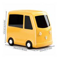 Narrow Bus Trash Can Compact Slim Trash Can with Wheels Plastic Garbage Bin Elegant for Toddlers, Bedroom