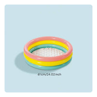 Easy to Inflate Three-Circle Kids Pool Portable Round Inflatable Pool for Outdoor, Backyard, Patio