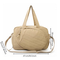 Detachable Strap Quilted Sports Bag Zippered Padded Duffel Bag