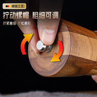 创意手动研磨器实木玫瑰盐研磨瓶厨房露营烧烤撒盐调味颗粒磨碎瓶