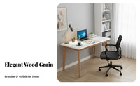 Stable Design Solid Wood Home Office Desk Multi-Purpose Solid Wood Leg Desk Strong Load-Bearing Minimalist Study Table Spacious Desktop for Students, Telecommute Workers, Professionals, Bedroom, Dorm Room